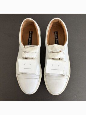 Acne Studios Sneakers White Leather Box Logo 'Adriana' Womens 38/ 8 US